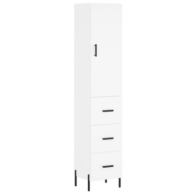 vidaXL Highboard White 34.5x34x180 cm Engineered Wood