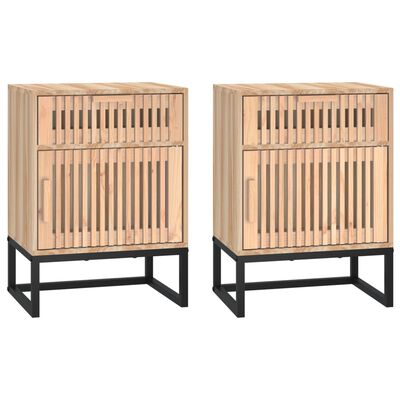 vidaXL Bedside Cabinets 2 pcs 40x30x55.5 cm Engineered Wood&Iron