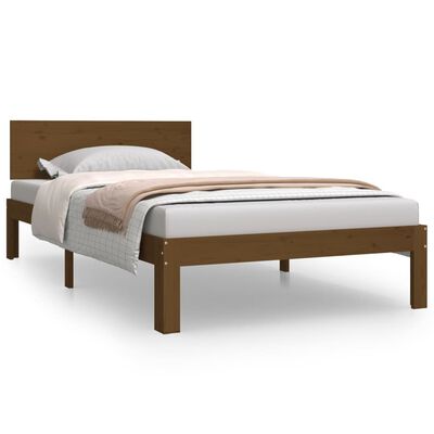 vidaXL Bed Frame without Mattress Honey Brown Solid Wood Pine 100x200 cm