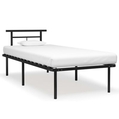 vidaXL Bed Frame without Mattress without Mattress Black Metal 90x200 cm