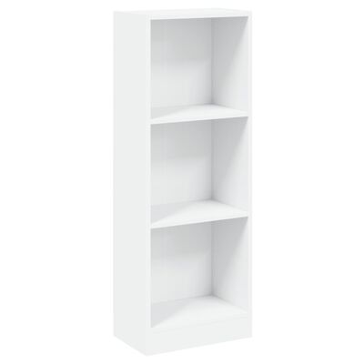 vidaXL 3-Tier Book Cabinet White 40x24x109 cm Engineered Wood