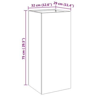 vidaXL Planter Silver 32x29x75 cm Stainless Steel