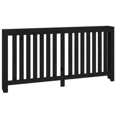 vidaXL Radiator Cover Black 169x19x84 cm Solid Wood Pine