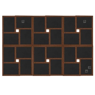 vidaXL Collage Photo Frame for 24x(10x15 cm) Picture Dark Brown MDF