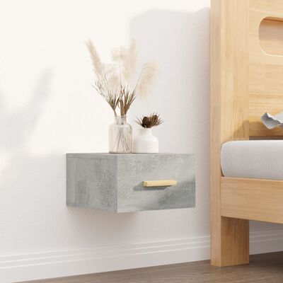 vidaXL Wall-mounted Bedside Cabinets 2 pcs Concrete Grey 35x35x20 cm