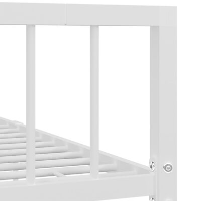 vidaXL Bed Frame without Mattress White Metal 140x200 cm