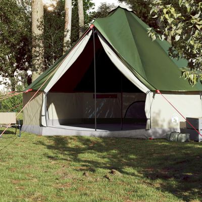 vidaXL Family Tent Tipi 10-Person Green Waterproof