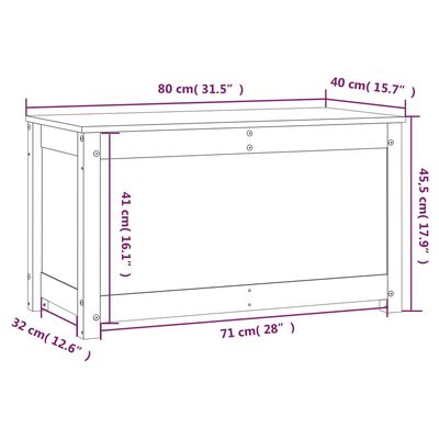 vidaXL Storage Box Honey Brown 80x40x45.5 cm Solid Wood Pine