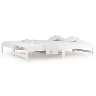 vidaXL Pull-out Day Bed without Mattress White 2x(90x190) cm