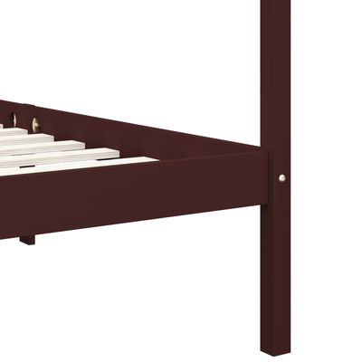 vidaXL Canopy Bed Frame without Mattress Dark Brown Solid Wood 120x200 cm