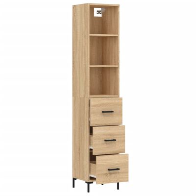 vidaXL Highboard Sonoma Oak 34.5x34x180 cm Engineered Wood