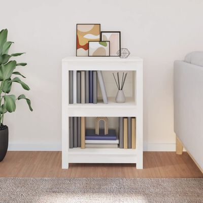 vidaXL Book Cabinet White 50x35x68 cm Solid Wood Pine