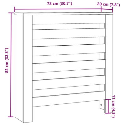 vidaXL Radiator Cover Artisian Oak 78x20x82 cm Engineered Wood