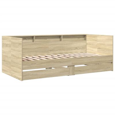 vidaXL Daybed with Drawers without Mattress Sonoma Oak 75x190 cm Small Single