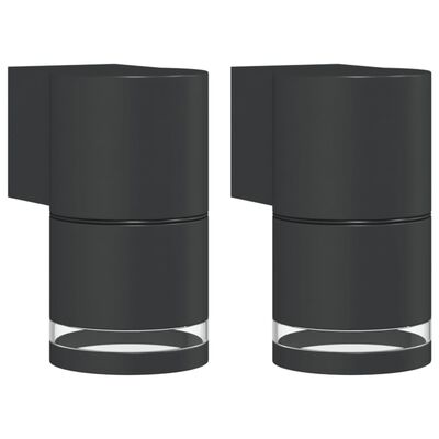 vidaXL Outdoor Wall Lights 2pcs Black Die-cast Aluminium