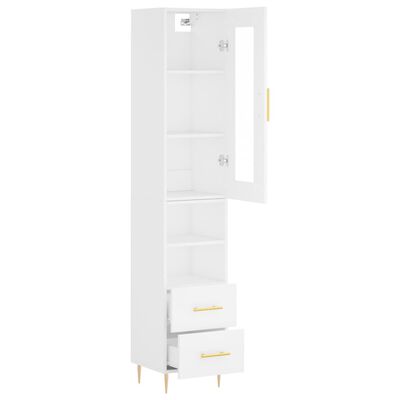 vidaXL Highboard White 34.5x34x180 cm Engineered Wood