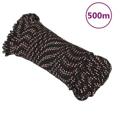 vidaXL Boat Rope Black 4 mm 500 m Polypropylene