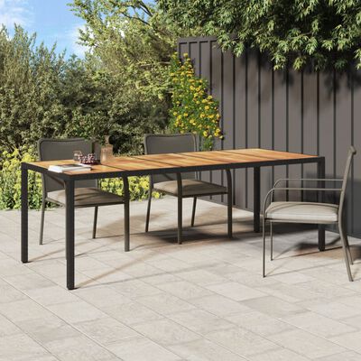 vidaXL Garden Table Black 250x100x75 cm Poly Rattan