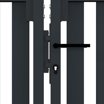 vidaXL Double Door Fence Gate Steel 306x125 cm Anthracite