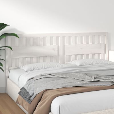 vidaXL Bed Headboard White 205.5x4x100 cm Solid Wood Pine