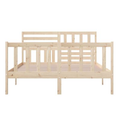 vidaXL Bed Frame without Mattress Solid Wood 140x200 cm (810082+814144)