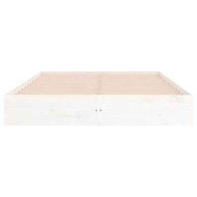 vidaXL Bed Frame without Mattress White Solid Wood 140x200 cm