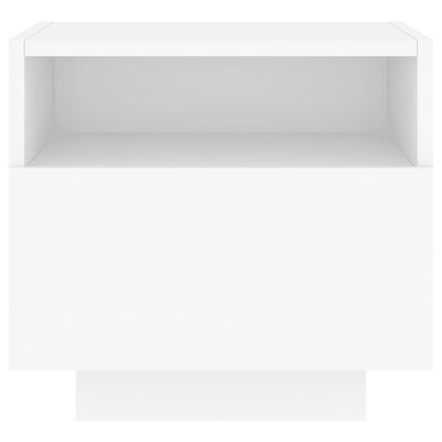 vidaXL Bedside Cabinet with LED Lights White 40x39x37 cm