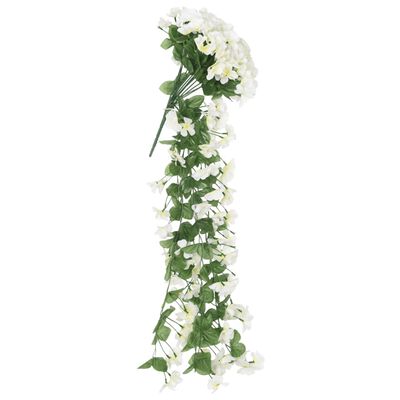 vidaXL Christmas Flower Garlands 3 pcs White 85 cm