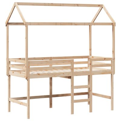 vidaXL Loft Bed with Ladder and Roof without Mattress 80x200 cm