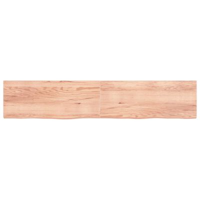 vidaXL Table Top Light Brown 200x40x(2-4) cm Treated Solid Wood Oak