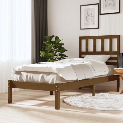 vidaXL Bed Frame without Mattress Honey Brown Solid Wood Pine 100x200 cm