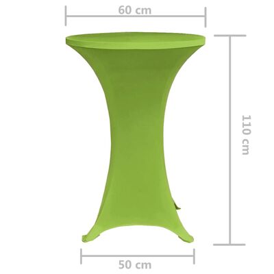 vidaXL Stretch Table Cover 2 pcs 60 cm Green