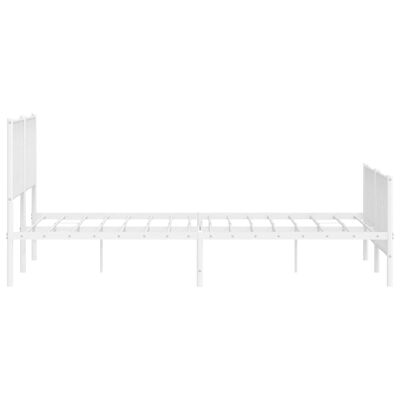 vidaXL Metal Bed Frame without Mattress with Footboard White 183x213 cm