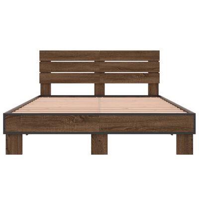 vidaXL Bed Frame without Mattress Brown Oak 135x190 cm Double