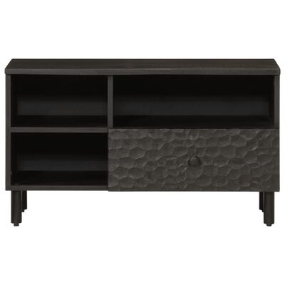 vidaXL TV Cabinet Black 80x33x46 cm Solid Wood Mango