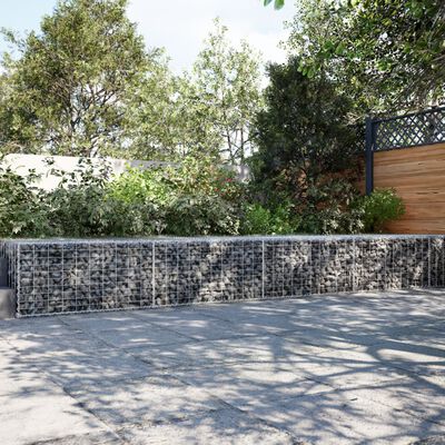 vidaXL Gabion Basket with Cover 1000x100x50 cm Galvanised Iron