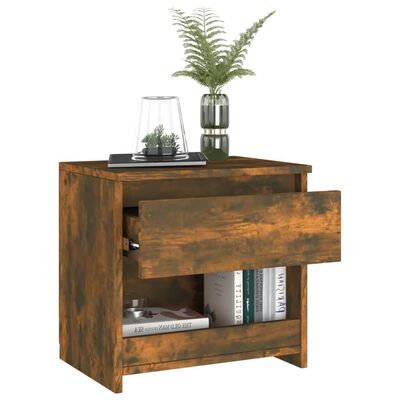 vidaXL Bedside Cabinet Smoked Oak 40x30x39 cm Engineered Wood