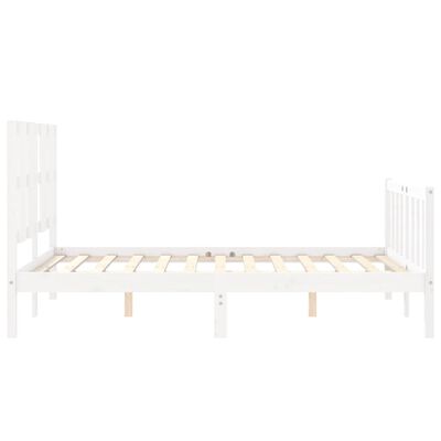 vidaXL Bed Frame without Mattress White Small Double Solid Wood Pine