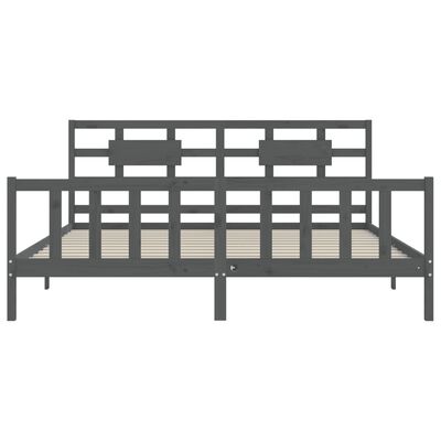 vidaXL Bed Frame without Mattress Grey 200x200 cm Solid Wood Pine