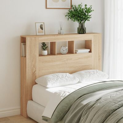 vidaXL LED Headboard Sonoma Oak 120x18.5x103.5 cm Engineered Wood