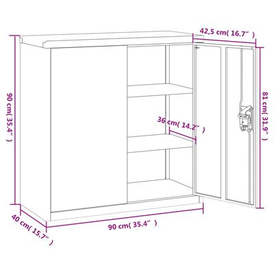 vidaXL File Cabinet Black 90x40x90 cm Steel