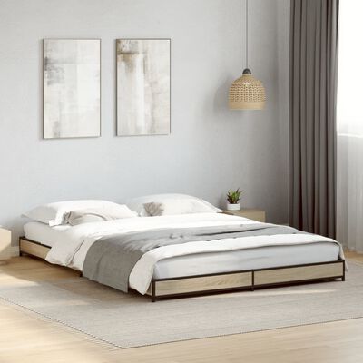 vidaXL Bed Frame without Mattress Sonoma Oak 135x190 cm Double