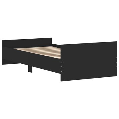 vidaXL Bed Frame without Mattress Black 90x200 cm Engineered Wood