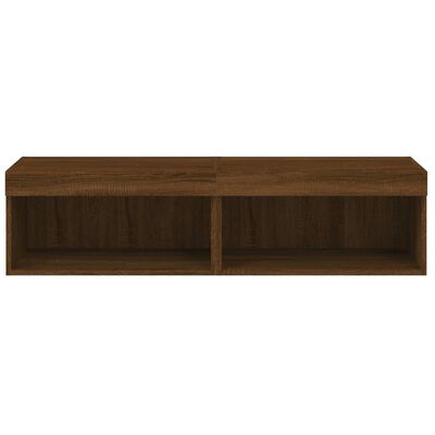 vidaXL TV Cabinets with LED Lights 2 pcs Brown Oak 60x30x30 cm