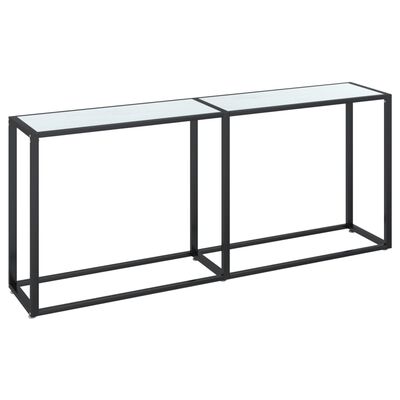 vidaXL Console Table White Marble 180x35x75.5cm Tempered Glass