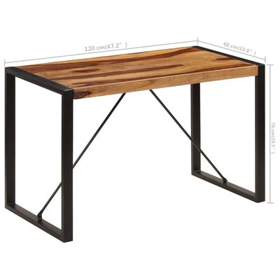 vidaXL Dining Table 120x60x76 cm Solid Sheesham Wood