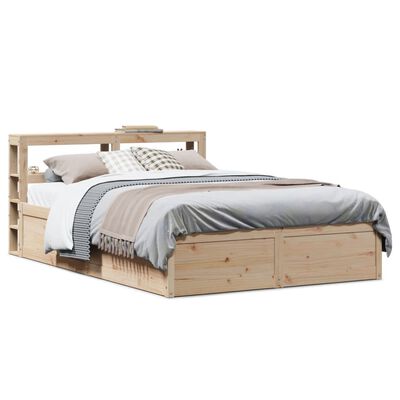 vidaXL Bed Frame with Headboard 150x200 cm King Size Solid Wood Pine