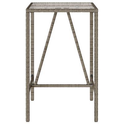 vidaXL Outdoor Bar Table Grey 70x70x110 cm Poly Rattan