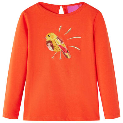 Kids' T-shirt with Long Sleeves Dark Orange 140