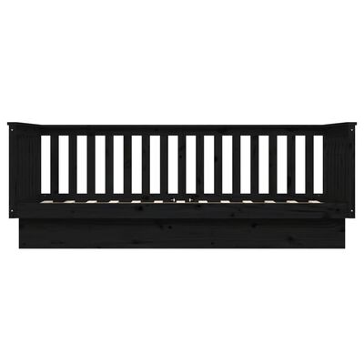 vidaXL Day Bed without Mattress Black 80x200 cm Solid Wood Pine